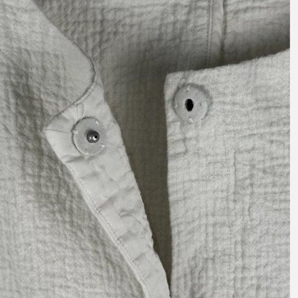 Eileen Fisher Ivory Linen Organic Cotton Jacket Womens M Snaps Pockets Lagenlook - Picture 4 of 7